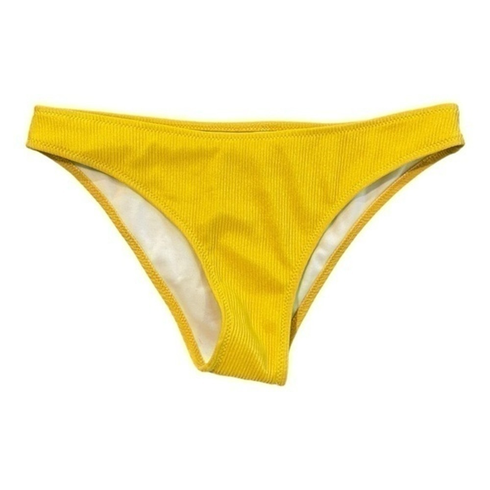 Bikini Bottom Yellow Ribbed Medium Moderate Coverage Swim SHEIN - Picture 9 of 10